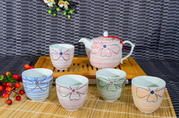 手繪雪花1+5茶具組